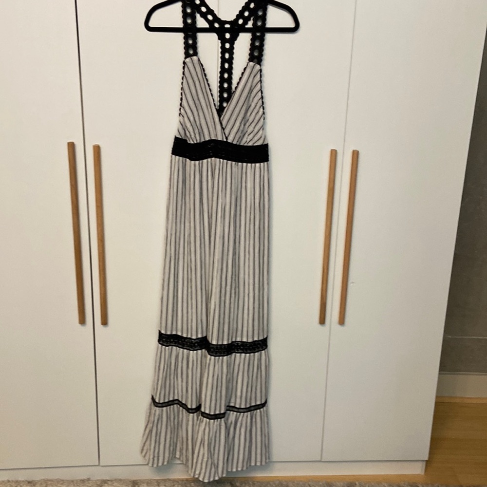 Anthropologie white and black maxi dress